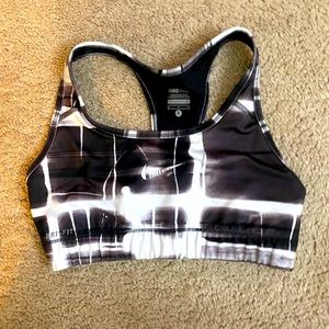 Black and white sports bra